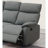 Gray Burlap Fabric Recliner Motion Sofa showcasing a comfortable recliner sofa design