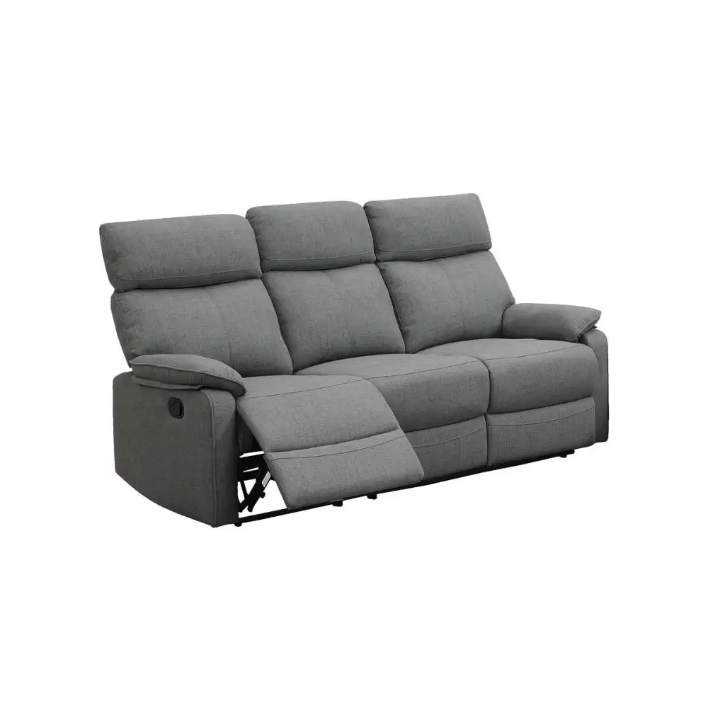 Gray Burlap Fabric Recliner Motion Sofa showcasing a comfortable recliner sofa design