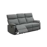 Gray Burlap Fabric Recliner Motion Sofa showcasing a comfortable recliner sofa design