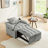 Gray convertible armchair bed, ideal chair bed for small spaces in modern interiors