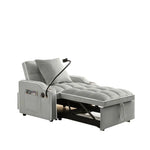 Gray convertible chair bed for small spaces, ideal as a versatile chair bed solution