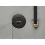 Brown USB charging port on Grey Velvet Chair Bed Sleeper for Small Spaces