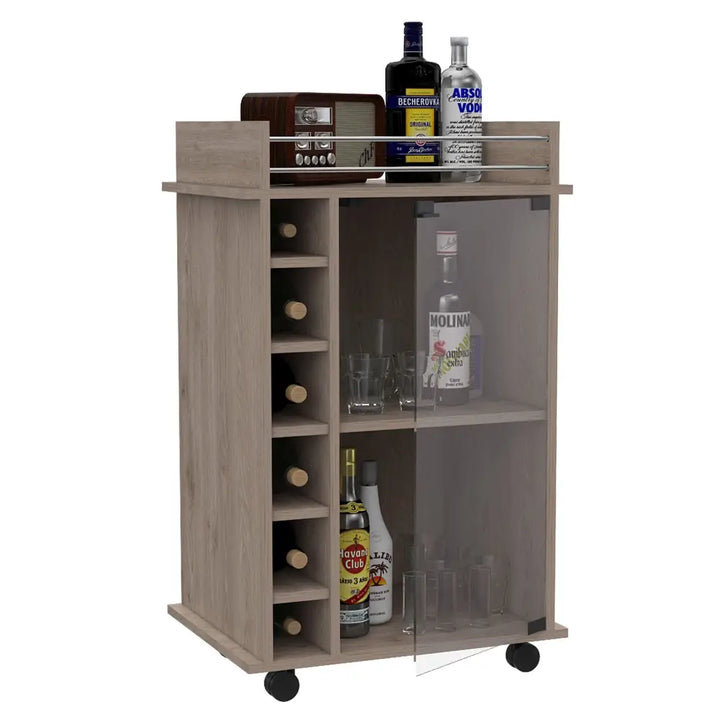 Huali bar cart with rolling design and wine rack for stylish storage 1-year warranty coverage