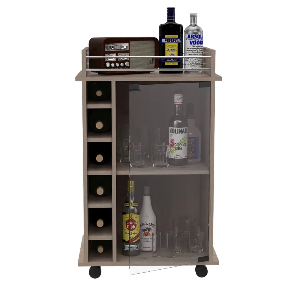 Huali bar cart with wine rack and 1-year warranty coverage for elegant storage