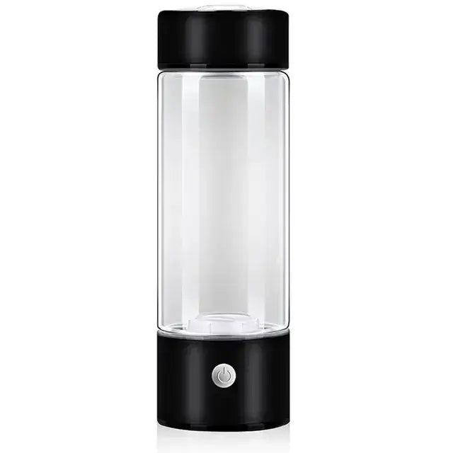 Black and clear hydrogen water bottle for hydrogen-rich water, part of the Hydrogen-Rich Water Cup collection