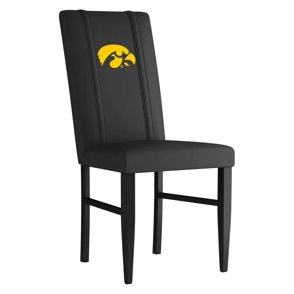 Black Iowa Hawkeyes logo side chair from the Set of Two collection