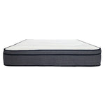 Gray and white King 14 Inch Plush Hybrid Mattress with multiple foam layers and pocket coil