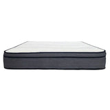 Comfortable King 14 Inch Plush Hybrid Mattress with patterned surface, multiple foam layers