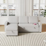 Light Grey L Shaped Sofa Bed with Storage Package Quantity showcasing a spacious sofa bed