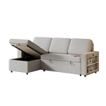 Beige sectional sofa with storage and sofa bed in package quantity for versatile living
