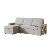 Beige sectional sofa bed with storage package quantity and size for versatile comfort