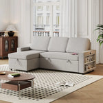 Light Grey L Shaped Sofa Bed with Storage Package Quantity showcasing a modern sofa bed