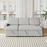 Light Grey L Shaped Sofa Bed with Storage Package Quantity featuring a gray sectional sofa with storage drawers