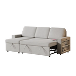Light Grey L Shaped Sofa Bed with Storage Package Quantity showing convertible sofa bed with storage
