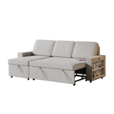 Light Grey L Shaped Sofa Bed with Storage Package Quantity showing convertible sofa bed with storage