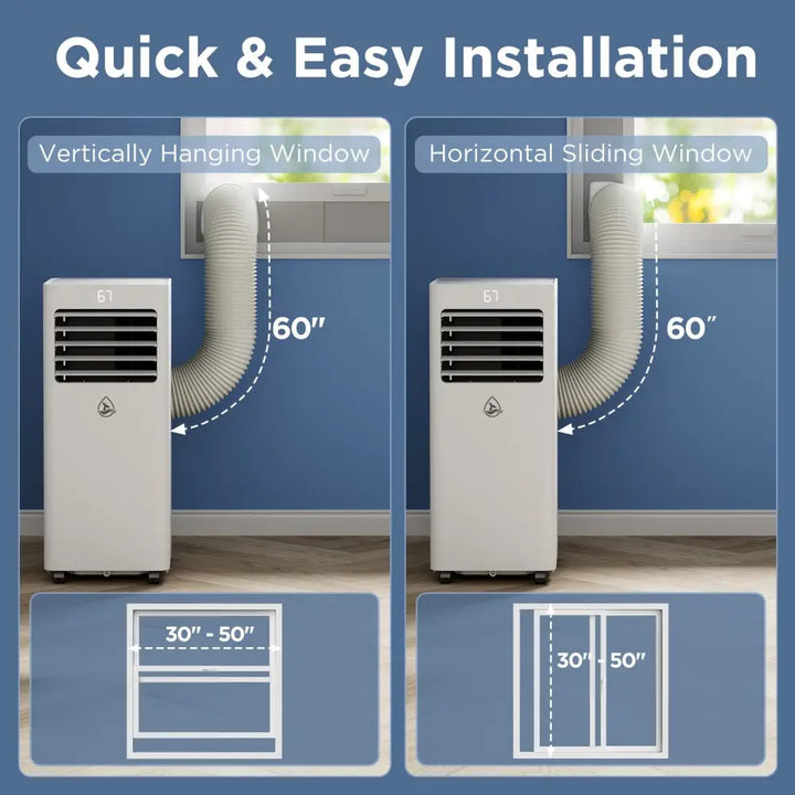 LUBAIR 10000 BTU Portable Air Conditioner with window installation options for effective cooling
