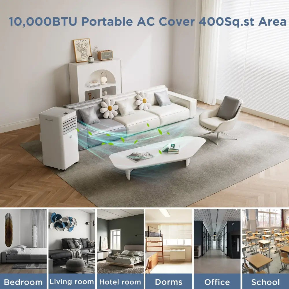 LUBAIR 10000 BTU Portable Air Conditioner for 400 Sq Ft, efficient portable air conditioner