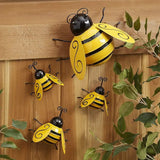 Metal Bumble Bee Wall Art Garden Decor Set featuring durable metal bumble bee wall decorations