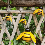 Decorative metal bumblebee wall art for garden decor, featuring intricate metal bumble bees