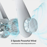 White bladeless neck fan featured in the Mini Bladeless Neck Fan Outdoor Ventilator product