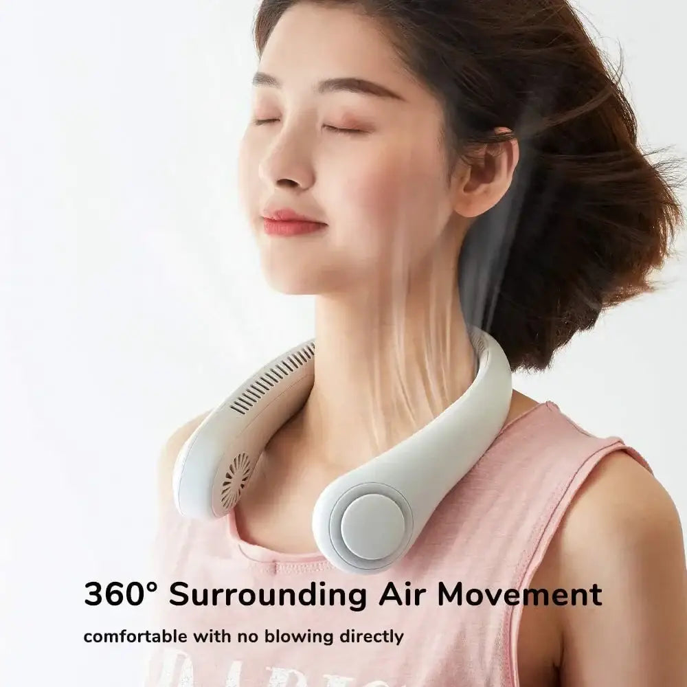 Wearable bladeless neck fan for outdoor cooling, stylish neck fan ventilator