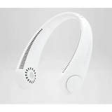 White bladeless neck fan, portable outdoor ventilator for personal cooling