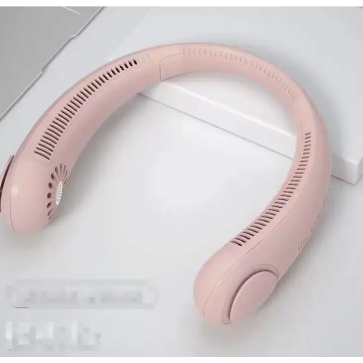 Pink wearable neck fan, bladeless neck fan for outdoorventilation and personal cooling