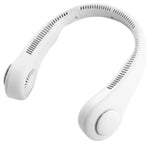 White bladeless neck fan for outdoor cooling, portable bladeless neck ventilator