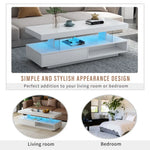 Modern white LED coffee table for living room decor and stylish ambiance