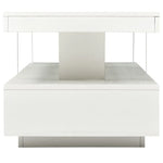 White layered coffee table from Modern LED Coffee Table Living Room Furniture set