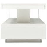 White layered coffee table from Modern LED Coffee Table Living Room Furniture set