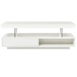 White modern LED coffee table suitable for living room decor and contemporary furniture