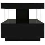 Black tiered modern LED coffee table for stylish living room decor