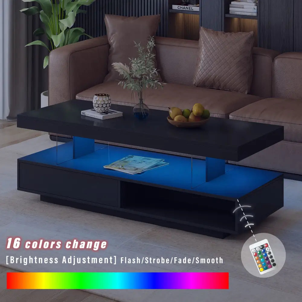 Black LED Coffee Table from Modern LED Coffee Table Living Room Furniture for stylish living room decor