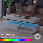 White LED-lit coffee table from Modern LED Coffee Table Living Room Furniture