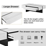 Modern rectangle coffee table with black and white finish made from material particle board