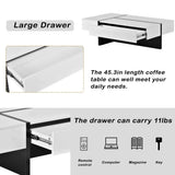 Modern rectangle coffee table with black and white finish made from material particle board