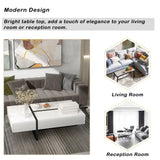 Modern white coffee table made of particle board material for contemporary living spaces