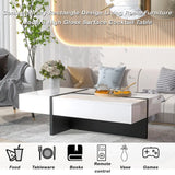 Modern high-gloss coffee table made from particle board material for contemporary interiors