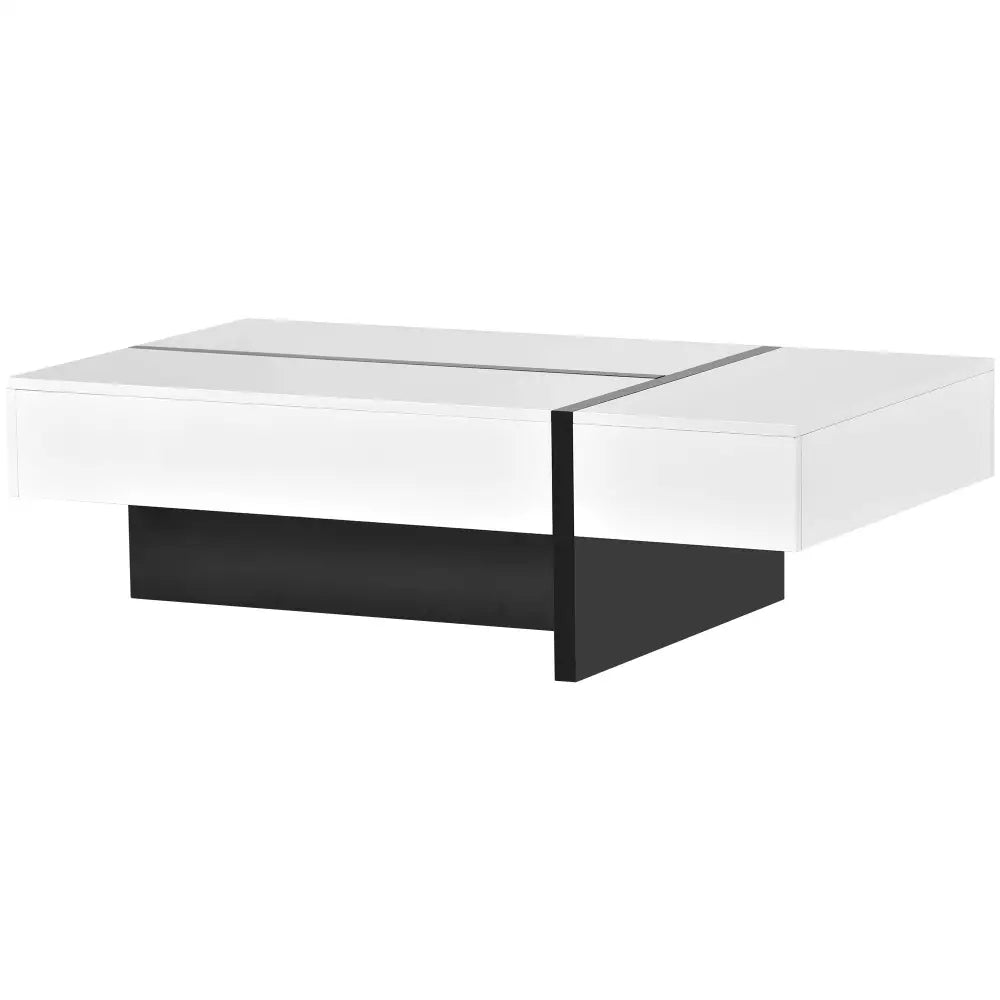 Modern white and black coffee table made from durable material particle board