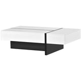 Modern white and black coffee table made from durable material particle board