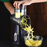 Rotary vegetable chopper and slicer gadget for efficient meal preparation