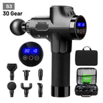 Black Muscle Relaxation Massage Gun with attachments and carrying case for effective relief