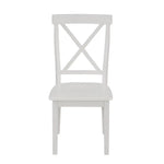White wooden chair with cross back from Orisfur Solid Wood Dining Set 5 Piece Package