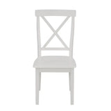 White wooden chair with cross back from Orisfur Solid Wood Dining Set 5 Piece Package