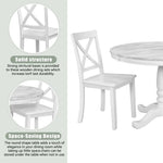 White wooden dining set from Orisfur Solid Wood Dining Set 5 Piece Package