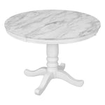 White round marble-patterned table from Orisfur Solid Wood Dining Set 5 Piece Package