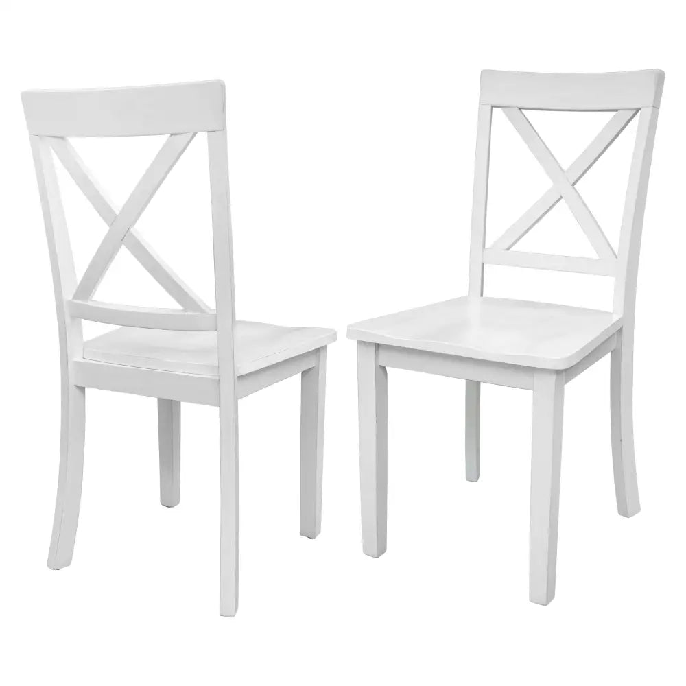 White wooden chairs from Orisfur Solid Wood Dining Set 5 Piece package size
