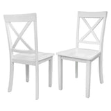 White wooden chairs from Orisfur Solid Wood Dining Set 5 Piece package size