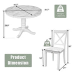 Dining table and chair dimensions in solid wood Orisfur 5 piece package size